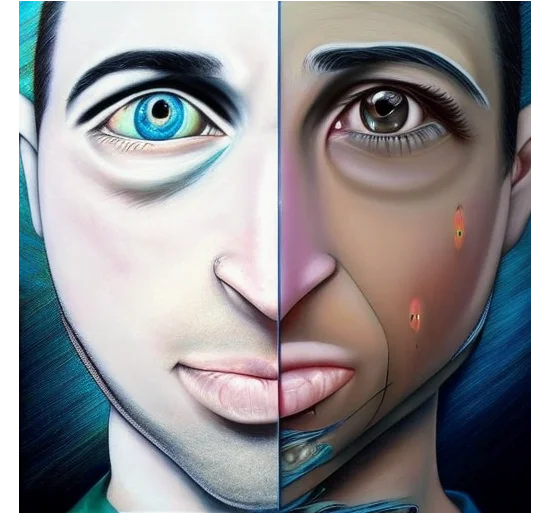 Imagem de rostos de pessoas com diferentes traços, gerados por inteligência artificial