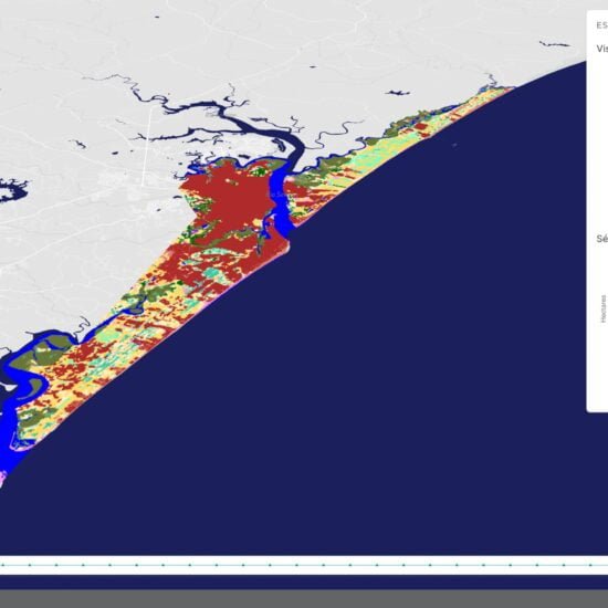 Cobertura vegetal de Aracaju e Barra dos Coqueiros no website MapBiomas